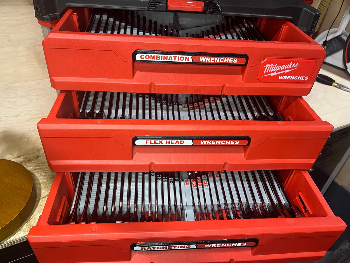 Packout Drawer Inserts for Milwaukee Ratcheting Combination Wrench 