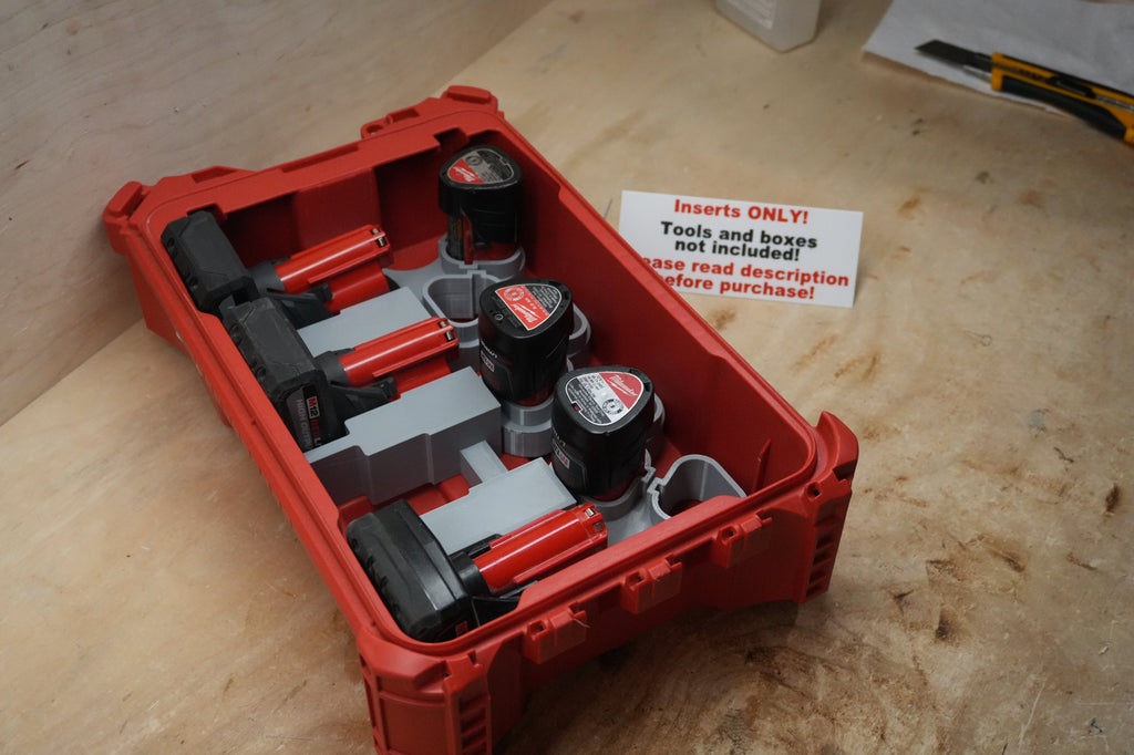 m12 booster box M12 Battery Storage Insert for Milwaukee PACKOUT Compact Organiser Red