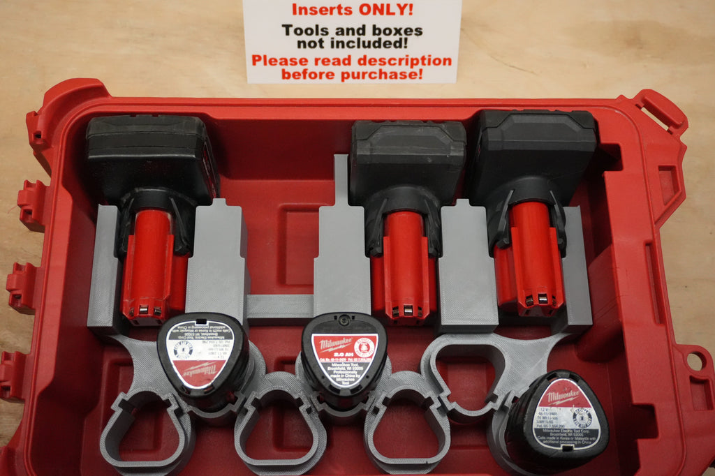 m12 booster box M12 Battery Storage Insert for Milwaukee PACKOUT Compact Organiser Red