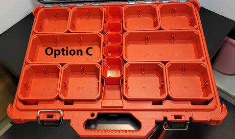 Milwaukee PACKOUT 48-22-8431 Low-Profile Tool Organizer – 10 Compartments – Red